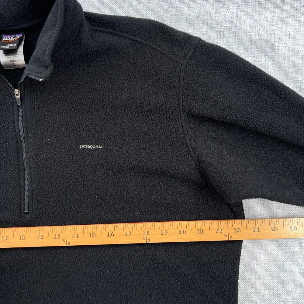 Patagonia Capilene Expedition Weight Mens Large Black 1/4 Zip Fleece Pullover